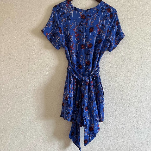 Free People Blue Floral Women's Romper Size 12 - Picture 8 of 10